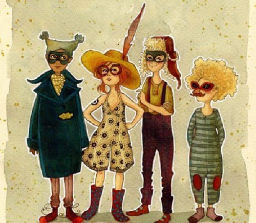 Venner i kostumer skaber specielle stunder