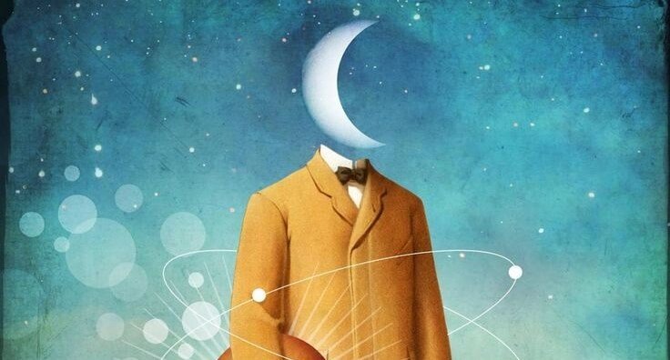 Mand med måne som hoved