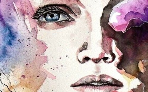 Maleri af kvindes ansigt