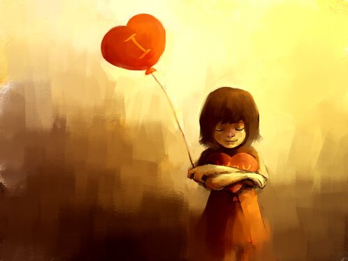 Pige med hjerteballon minder om at give dig selv tid og kærlighed