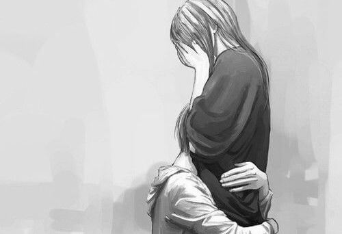 Par græder og krammer, da de ikke er klar til at elske hinanden