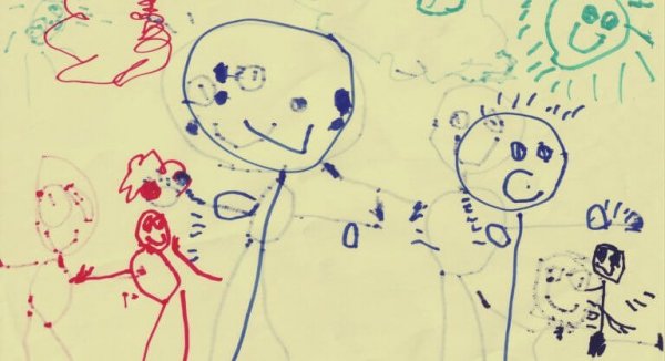 Et barns tegning bruges i familietegningtesten