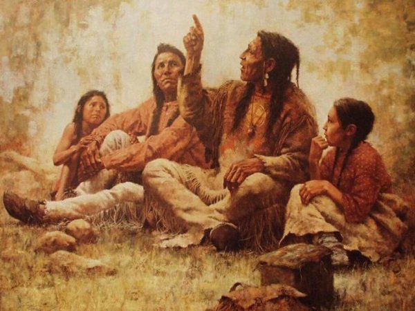 cherokee-indianer fortæller legende om de to ulve