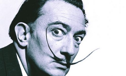 Salvador Dalí med hans lange skæg og gale blik i øjnene