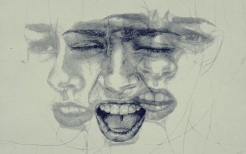 Et ansigt, der udtrykker forskellige følelser, for at illustrere behov for forskellige følelsesmæssige kontrolteknikker