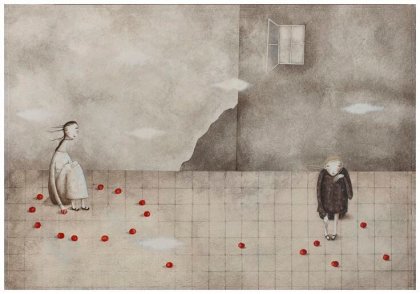 Barn der sidder alene og offer af seksuelt misbrug af børn