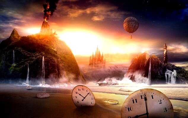 Landskab med hav og ure illustrerer særheder om drømme