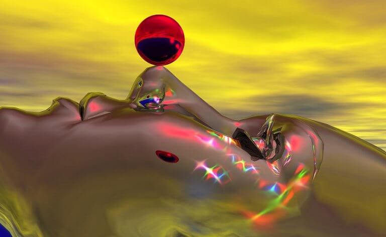 rød kugle balancerer på næsen