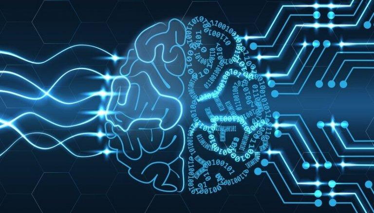 illustration af kunstig intelligens i en hjerne