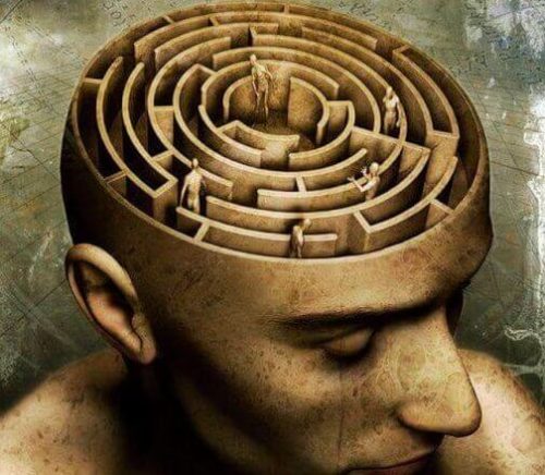 Mands bevidsthed i form af en labyrint