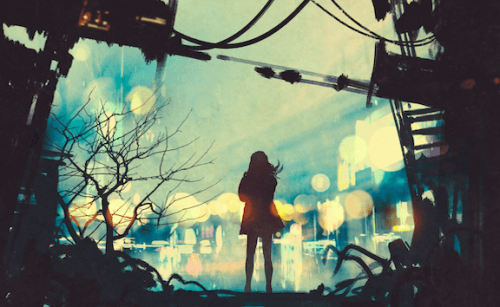 En kvinde bruger sin intuition og instinkt i et bylandskab