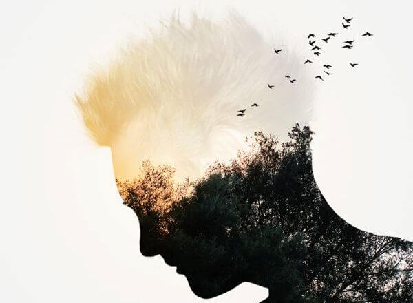 En illustration af en mand, der tænker på at fortælle løgne