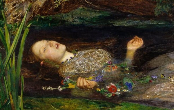 Dette kunstværk repræsenterer Ofelia fra Hamlet, der ligner Ofelia fra Pans Labyrint.
