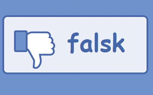 Teskten facebook er skiftet ud med teksten falsk