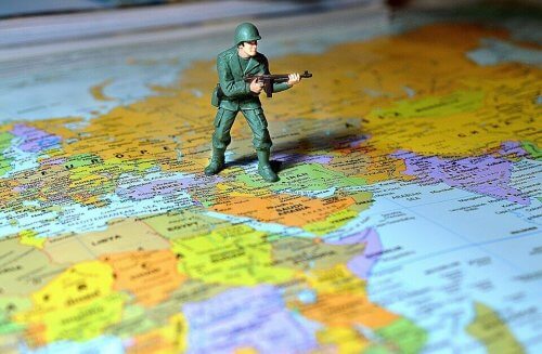 Lille soldat på verdenskort