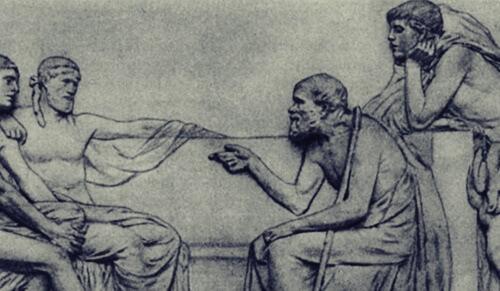 Sokrates og nogle af hans disciple
