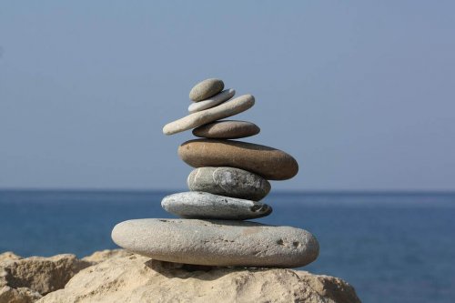 sten på en strand