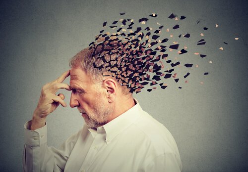 Poppelreuter test illustreret af mand, hvis hoved går i tusind stykker
