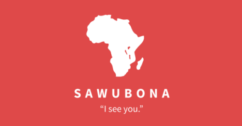 Sawubona hilsen og kort over Afrika