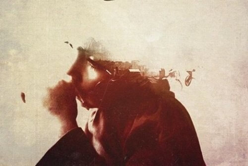 Trist pige, der mangler toppen af hovedet