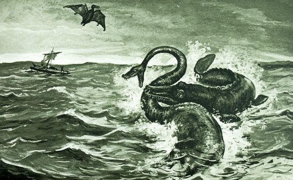 et uhyre angribes i havet fra en bog af Jules Verne