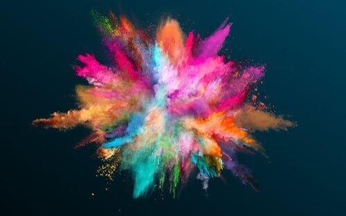 Farveeksplosion symboliserer forhold mellem farver og personlighed