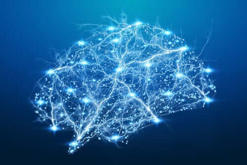 Ændre neuroplasticitet med terapi: En hjerne lavet af lys.