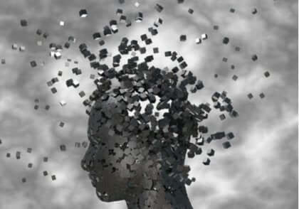 figur af hoved, der bliver opløst