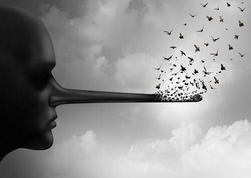 Don Juan Manuel advarer mod sladder og løgne, som illustreret af person med lang næse