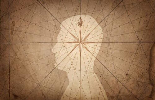 Stjerne i midten af mands hoved illustrerer psykoanalyse udviklet af Jean Laplanche