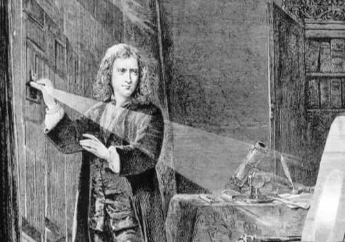 Isaac Newton leger med lys