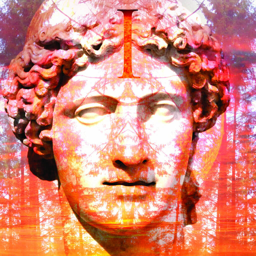 Statues hoved foran skov