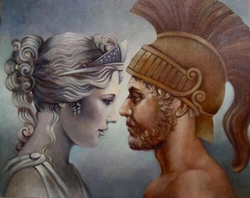 Billede af Afrodite og Ares