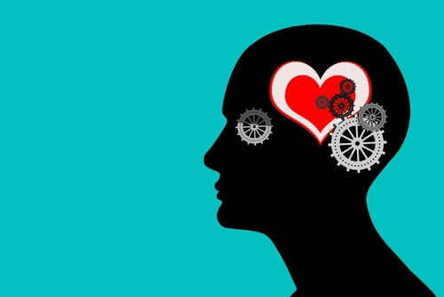 Hjerte og tandhjul i hjerne viser, at følelser er drivkraften i livet