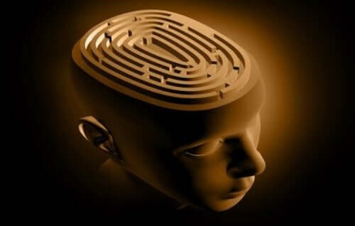Figur med hjernen som en labyrint symboliserer patienter med epilepsi