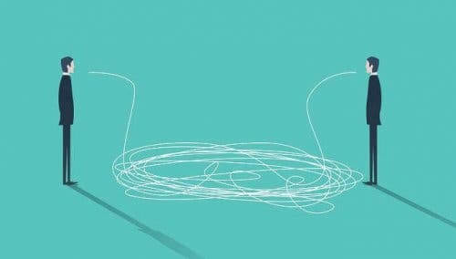 Animation af kommunikation mellem to mænd