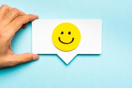 Talebobbel med smiley