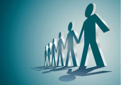 Animation af folk på række