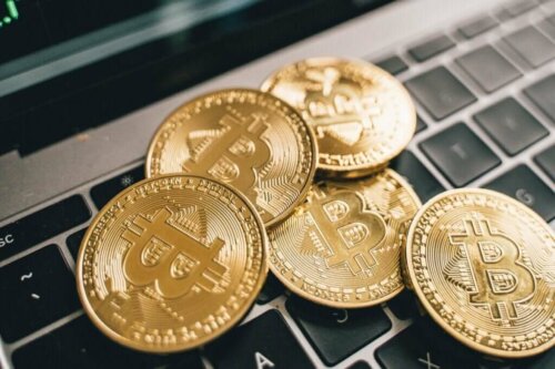 Bitcoins på computer