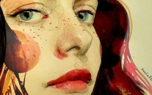 Tegning af en pige, der kæmper med at forvente for meget af andre