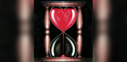 Timeglas formet som hjerte