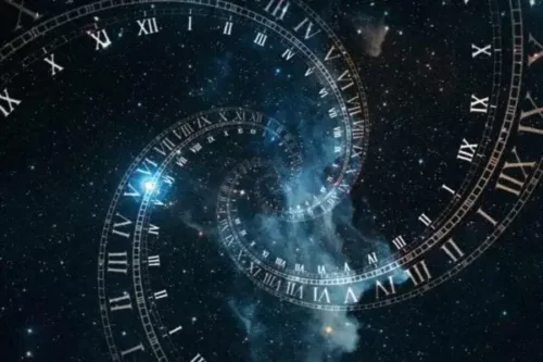 Spiral i univers symboliserer tid