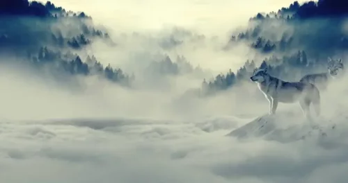 Ulve står i tåge