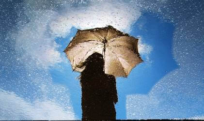 Hvad handler testen om at tegne en person i regnvejr om?